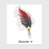 Rode veren pen met gouden penpunt sticker (Vel)