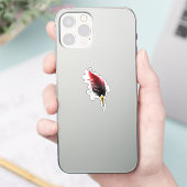Rode veren pen met gouden penpunt sticker (Telefoon)