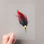 Rode veren pen met gouden punt acryl uitnodigingen (Insitu (Draagbaar))