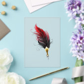 Rode veren pen met gouden punt acryl uitnodigingen (Insitu (Huwelijk))