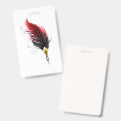 Rode veren pen met gouden punt badge (Voor- en achterkant)
