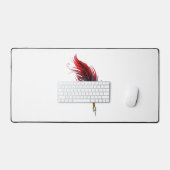 Rode veren pen met gouden punt bureaumat (Keyboard & Muis)
