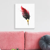 Rode veren pen met gouden punt canvas afdruk (Insitu (Woonkamer))