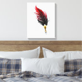 Rode veren pen met gouden punt canvas afdruk (Insitu (Slaapkamer))
