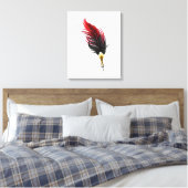 Rode veren pen met gouden punt canvas afdruk (Insitu (Slaapkamer))