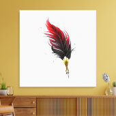 Rode veren pen met gouden punt canvas afdruk (Insitu (Woonkamer))