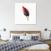 Rode veren pen met gouden punt canvas afdruk (Insitu (Slaapkamer))