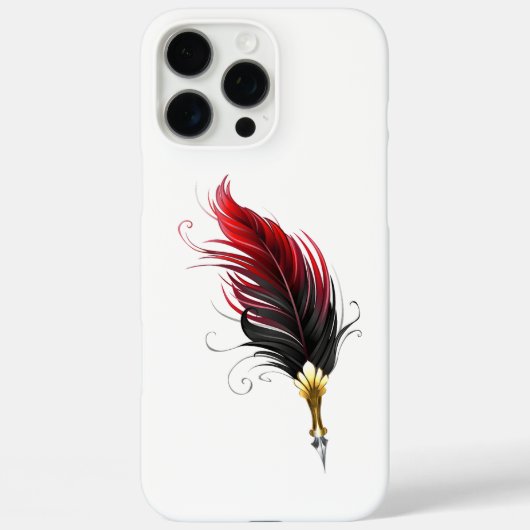 Rode veren pen met gouden punt Case-Mate iPhone case (Achterkant)