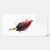 Rode veren pen met gouden punt Case-Mate iPhone case (Achterkant (horizontaal))