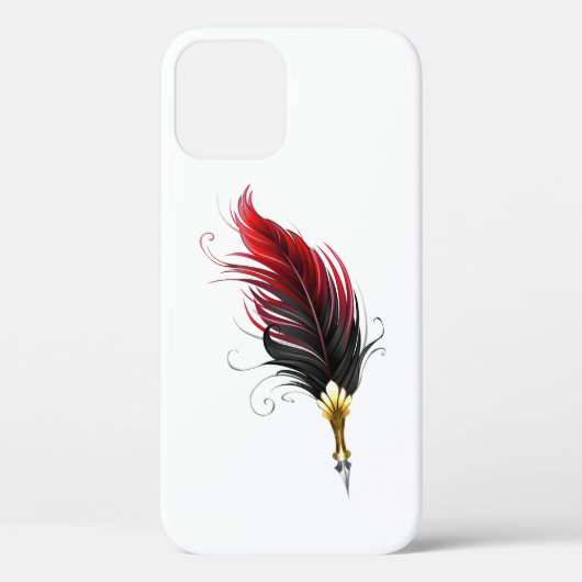 Rode veren pen met gouden punt Case-Mate iPhone case (Achterkant)