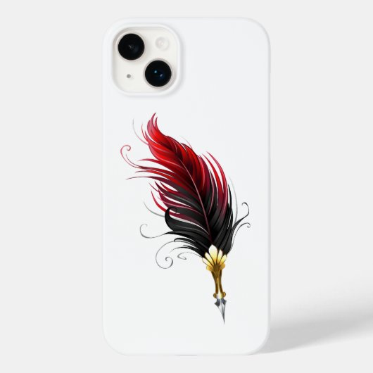 Rode veren pen met gouden punt Case-Mate iPhone case (Achterkant)