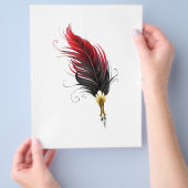 Rode veren pen met gouden punt flyer (Hand)