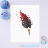 Rode veren pen met gouden punt flyer (Enkel)