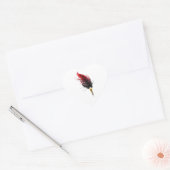 Rode veren pen met gouden punt hart sticker (Envelop)