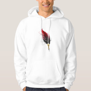 Rode veren pen met gouden punt hoodie