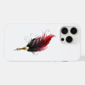 Rode veren pen met gouden punt iPhone hoesje (Achterkant horizontaal)