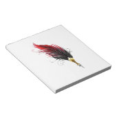 Rode veren pen met gouden punt notitieblok (Schuin)