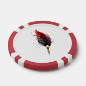 Rode veren pen met gouden punt poker chips (Enkel)