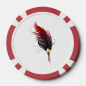 Rode veren pen met gouden punt poker chips (Achterkant)