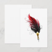 Rode veren pen met gouden punt RSVP kaartje (Voorkant / Achterkant)