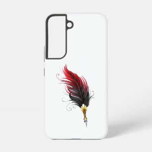 Rode veren pen met gouden punt samsung galaxy hoesje