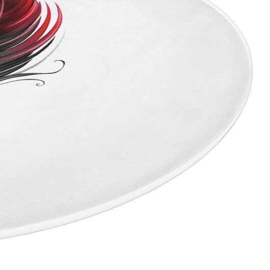 Rode veren pen met gouden punt snijplank (Hoek)