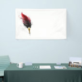 Rode veren pen met gouden punt spandoek (Beurs)