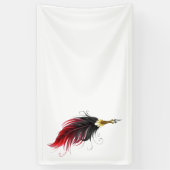 Rode veren pen met gouden punt spandoek (Verticaal)