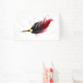 Rode veren pen met gouden punt spandoek (Insitu)