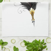 Rode veren pen met gouden punt theedoek (Gevouwen)