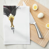 Rode veren pen met gouden punt theedoek (Quarter Fold)