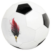 Rode veren pen met gouden punt voetbal (Drie kwart)