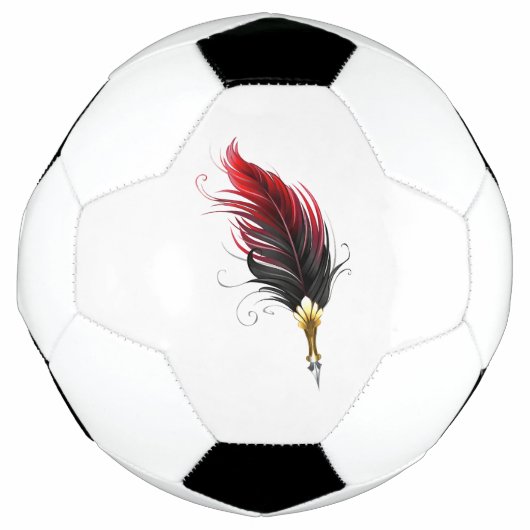 Rode veren pen met gouden punt voetbal (Voorkant)