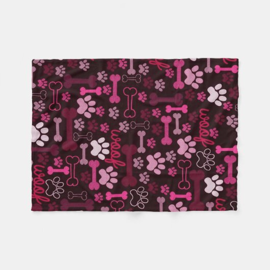 Rode verf afdrukken en Botten Fleece Deken (Voorkant (Horizontaal))