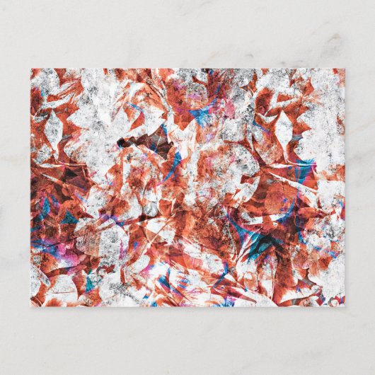 Rode verfborstel abstracte moderne digitale kunst briefkaart (Voorkant)