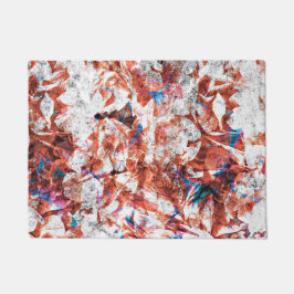 Rode verfborstel abstracte moderne digitale kunst deurmat