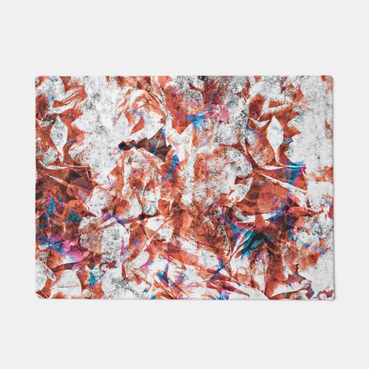 Rode verfborstel abstracte moderne digitale kunst deurmat (Voorkant)