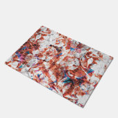 Rode verfborstel abstracte moderne digitale kunst deurmat (Schuin)