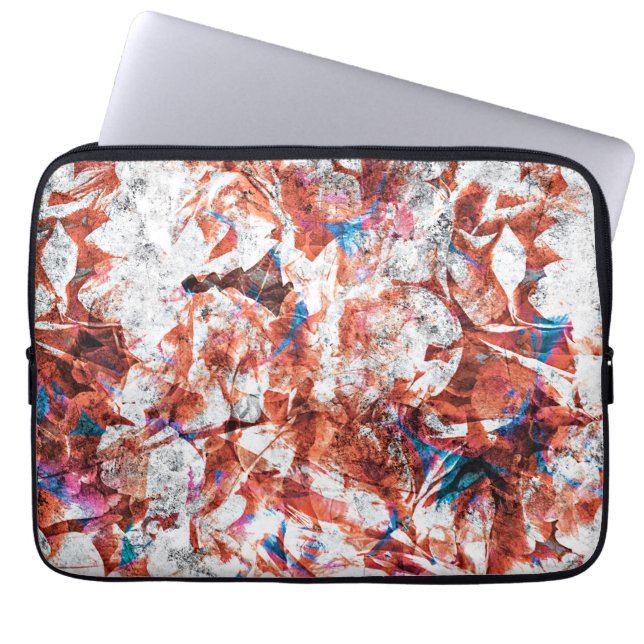 Rode verfborstel abstracte moderne digitale kunst laptop sleeve (Voorkant)