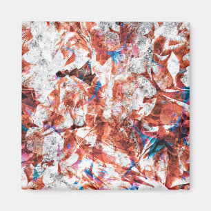 Rode verfborstel abstracte moderne digitale kunst magneet