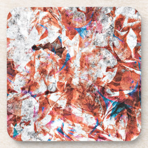 Rode verfborstel abstracte moderne digitale kunst onderzetter