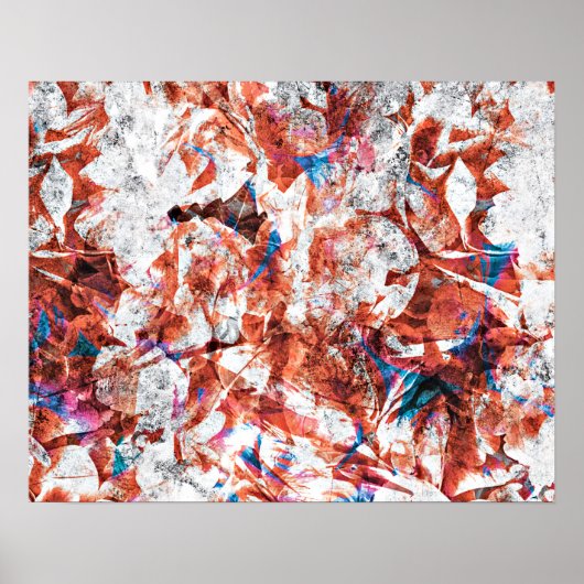 Rode verfborstel abstracte moderne digitale kunst poster (Voorkant)