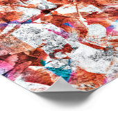 Rode verfborstel abstracte moderne digitale kunst poster (Hoek)