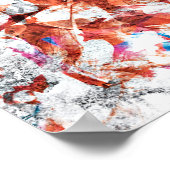 Rode verfborstel abstracte moderne digitale kunst poster (Hoek)