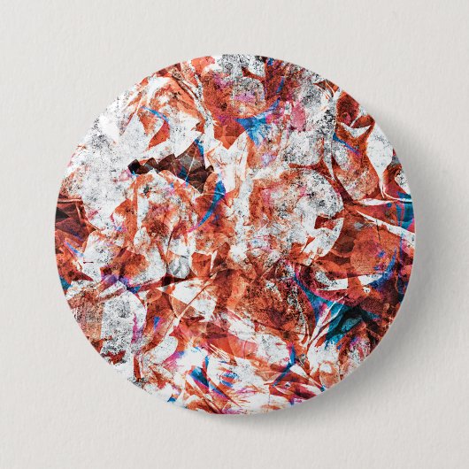 Rode verfborstel abstracte moderne digitale kunst ronde button 7,6 cm (Voorkant)