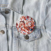 Rode verfborstel abstracte moderne digitale kunst ronde button 7,6 cm (In situ)