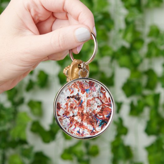 Rode verfborstel abstracte moderne digitale kunst sleutelhanger (Hand)