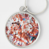 Rode verfborstel abstracte moderne digitale kunst sleutelhanger (Voorkant)