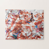 Rode verfpenseel abstracte moderne digitale kunst legpuzzel (Horizontaal)