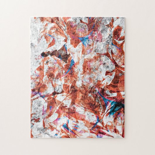 Rode verfpenseel abstracte moderne digitale kunst legpuzzel (Verticaal)